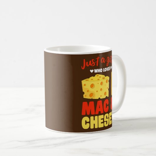 Gewoon een meisje dat van Mac Cheese Funny Macaron Koffiemok (Voorkant rechts)