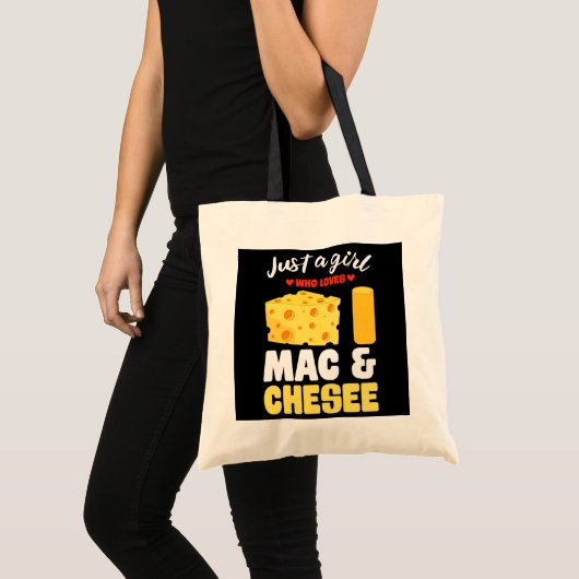 Gewoon een meisje dat van Mac Cheese Funny Macaron Tote Bag (Voorkant (product))