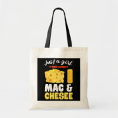Gewoon een meisje dat van Mac Cheese Funny Macaron Tote Bag (Voorkant)