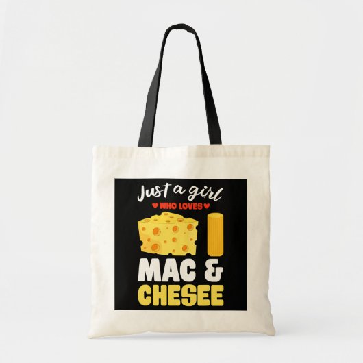 Gewoon een meisje dat van Mac Cheese Funny Macaron Tote Bag (Voorkant)