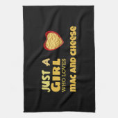 Gewoon een meisje dat van mac en kaas houdt theedoek (Verticaal)