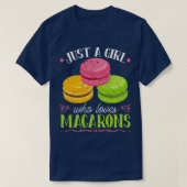 Gewoon een meisje dat van Macarons houdt, Franse b T-shirt (Design voorkant)