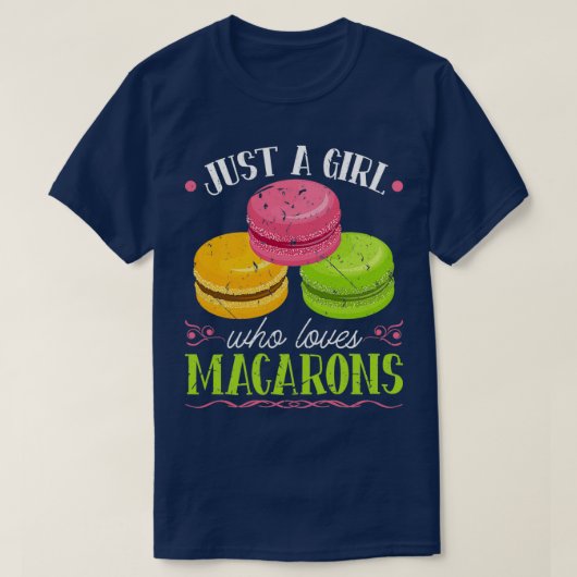 Gewoon een meisje dat van Macarons houdt, Franse b T-shirt (Design voorkant)