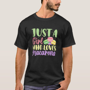 Gewoon een meisje dat van Macarons Macaron-dessert T-shirt
