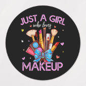 Gewoon een meisje dat van make-up houdt labels (Design 1)