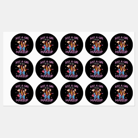 Gewoon een meisje dat van make-up houdt labels (Vel)