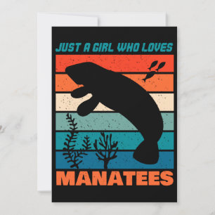Gewoon een meisje dat van Manatees Retro Animal ho Kaart
