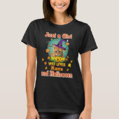 Gewoon een meisje dat van Manx Cat en Halloween Wi T-shirt (Voorkant)