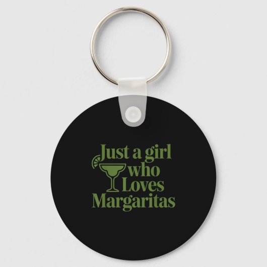 Gewoon Een Meisje Dat Van Margaritas Houdt Grappig Sleutelhanger (Voorkant)