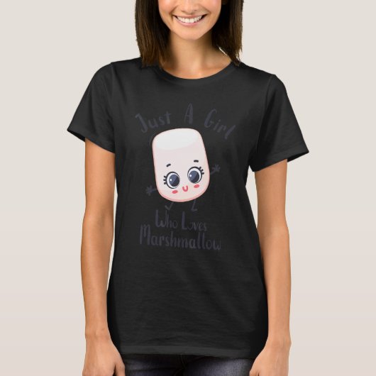 Gewoon een meisje dat van Marshmallow houdt. T-shirt (Voorkant)