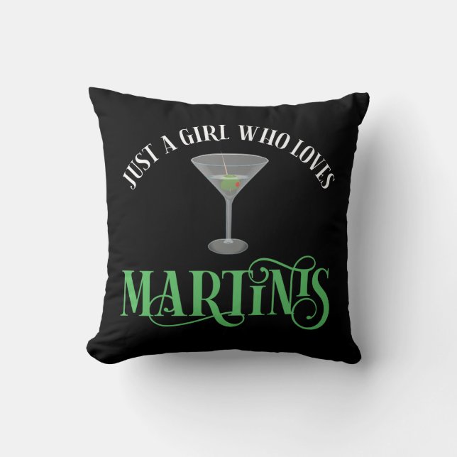 Gewoon Een Meisje Dat Van Martinis Houdt Kussen (Voorkant)