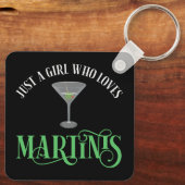 Gewoon Een Meisje Dat Van Martinis Houdt Sleutelhanger (Achterkant)