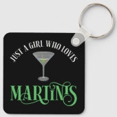 Gewoon Een Meisje Dat Van Martinis Houdt Sleutelhanger (Achterkant)