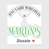 Gewoon Een Meisje Dat Van Martinis Houdt Sticker (Vel)