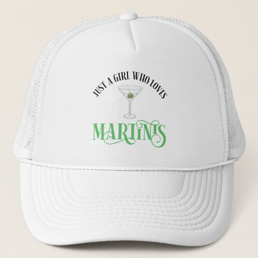 Gewoon Een Meisje Dat Van Martinis Houdt Trucker Pet (Voorkant)