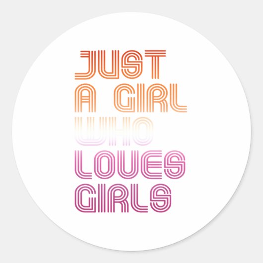 Gewoon een meisje dat van meisjes houdt ronde sticker (Voorkant)