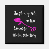 Gewoon een meisje dat van metaaldetectorrel houdt magneet (Voorkant)