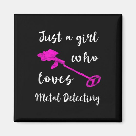 Gewoon een meisje dat van metaaldetectorrel houdt magneet (Voorkant)