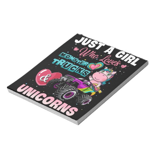 Gewoon een meisje dat van Monster Trucks houdt en  Notitieblok (Linkerzijde)