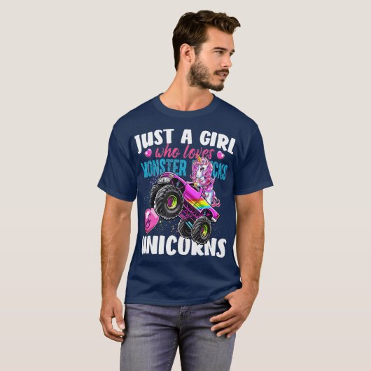 Gewoon een meisje dat van Monster Trucks houdt en  T-shirt (Voorkant volledig)