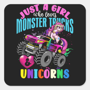 Gewoon een meisje dat van Monster Trucks houdt en Vierkante Sticker