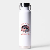 Gewoon een meisje dat van Moo Deng houdt Grappige Waterfles (Voorkant)