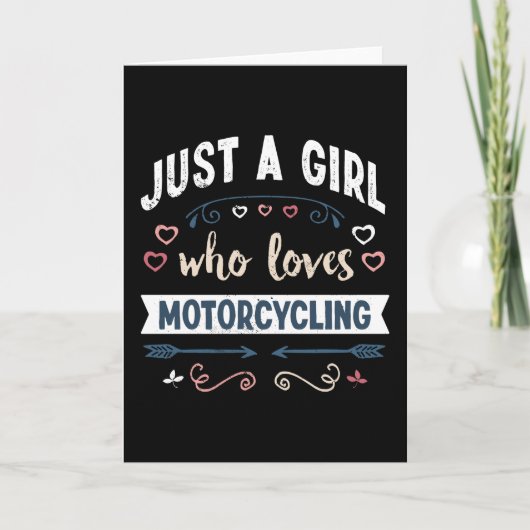 Gewoon een meisje dat van Motorcycling Funny Gifts Kaart (Voorkant)