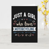 Gewoon een meisje dat van Motorcycling Funny Gifts Kaart (Gele Bloem)