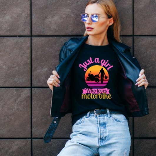Gewoon een meisje dat van motorfiets houdt t-shirt