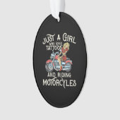 Gewoon een meisje dat van motorfietsen houdt, grap ornament (voorkant)