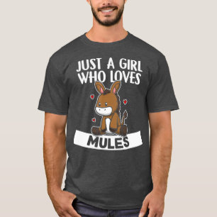 Gewoon een meisje dat van Mules Cute Donkey Mule h T-shirt