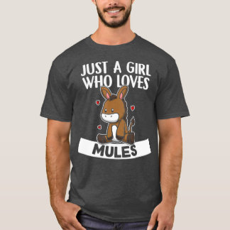 Gewoon een meisje dat van Mules Cute Donkey Mule h T-shirt