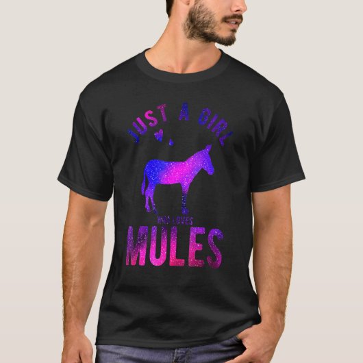 Gewoon een meisje dat van Mules Mule Mule houdt T-shirt (Voorkant)
