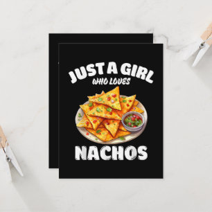 Gewoon een meisje dat van nacho's houdt, grappige  kaart