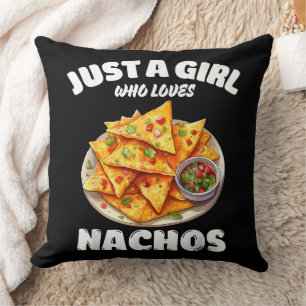 Gewoon een meisje dat van nacho's houdt, grappige kussen