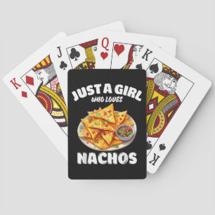 Gewoon een meisje dat van nacho's houdt, grappige pokerkaarten