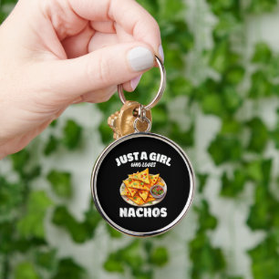 Gewoon een meisje dat van nacho's houdt, grappige sleutelhanger