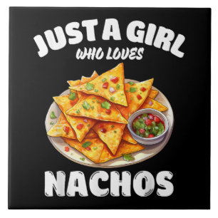 Gewoon een meisje dat van nacho's houdt, grappige tegeltje