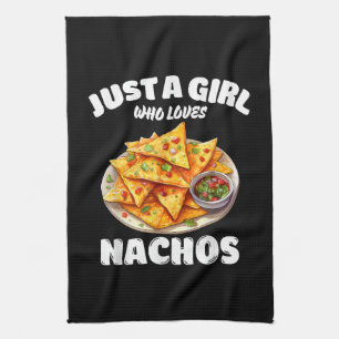 Gewoon een meisje dat van nacho's houdt, grappige  theedoek