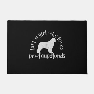 Gewoon een meisje dat van Newfoundland Dog houdt Deurmat