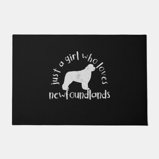 Gewoon een meisje dat van Newfoundland Dog houdt Deurmat (Voorkant)