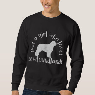 Gewoon een meisje dat van Newfoundland Dog houdt Trui