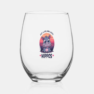 Gewoon een meisje dat van nijlpaarden houdt - Scha Wijnglas Zonder Voet