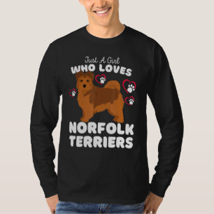 Gewoon een meisje dat van Norfolk Terriers houdt   T-shirt
