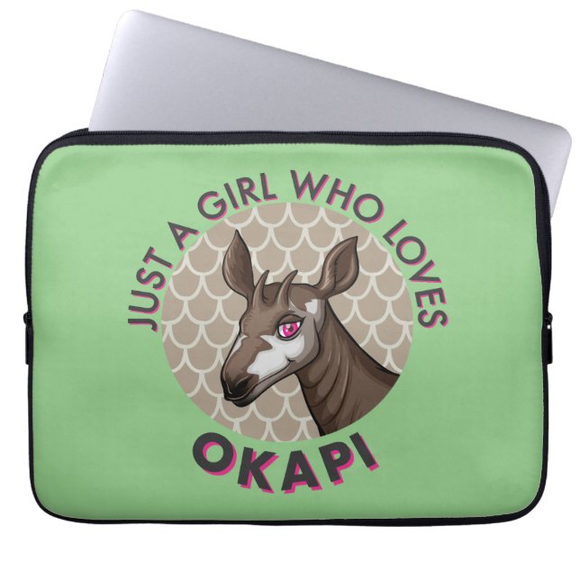 Gewoon een meisje dat van Okapi houdt, Okapi Obses Laptop Sleeve (Voorkant)