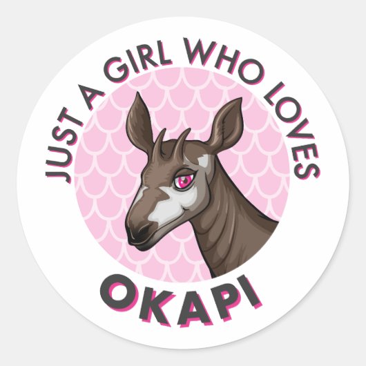 Gewoon een meisje dat van Okapi houdt, Okapi Obses Ronde Sticker (Voorkant)