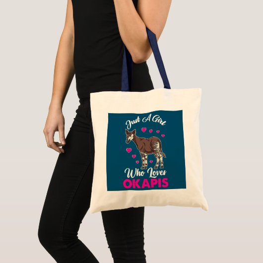 Gewoon een meisje dat van Okapis houdt Tote Bag (Voorkant (product))