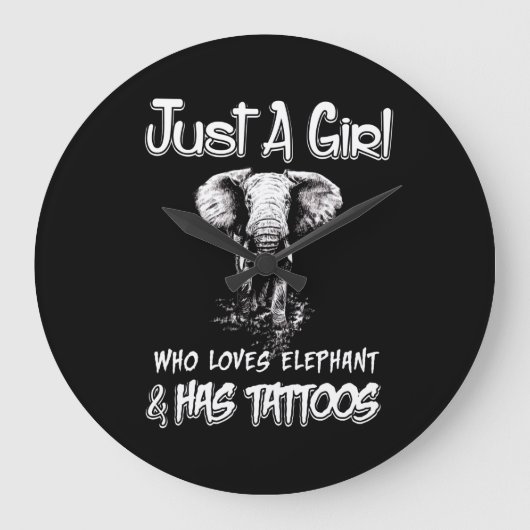 Gewoon een meisje dat van olifant houdt en Tattoos Grote Klok (Voorkant)