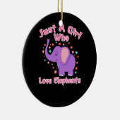 Gewoon een meisje dat van olifanten houdt keramisch ornament (Rechts)