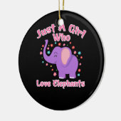 Gewoon een meisje dat van olifanten houdt keramisch ornament (Links)